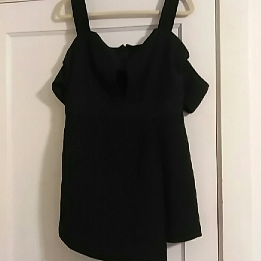 Babe sz Large NWT black romper cold shoulder